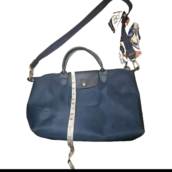 Longchamp Navy Blue Modele Depose Large Tote Bag with Scarf - Picture 9 of 15